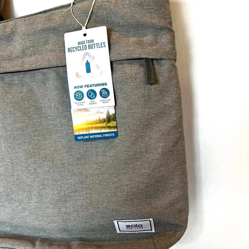 Solo New York Recycled Laptop Tote Bag NWT Fits 15.6” Laptop Work Bag